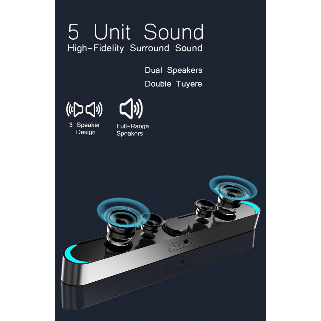 Loa Thanh Soundbar SADA D-238  2.1 Phiên bản Bluetooth 5.0 âm thanh 4D Stereo + Sub rời siêu trầm