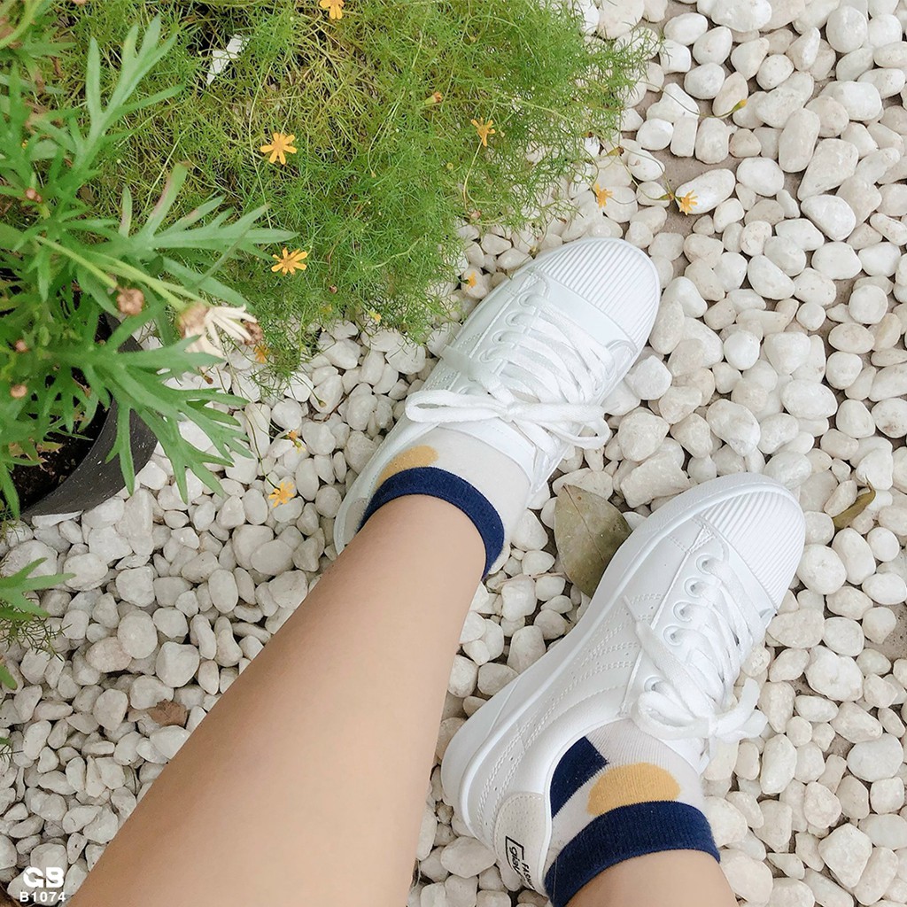 [Mã FAGREEN245 giảm 10% tối đa 30k đơn từ 99k] Giày Bata Nữ giayBOM Basic Da PU Đế Cao 2 cm B1074 | BigBuy360 - bigbuy360.vn