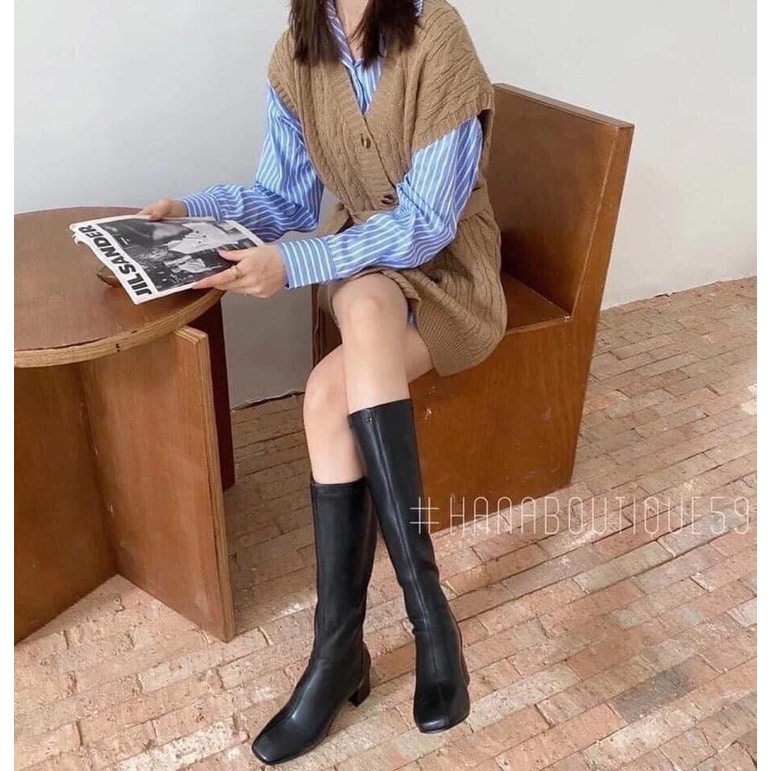 Boot dài da pu 5p kéo khoá | BigBuy360 - bigbuy360.vn