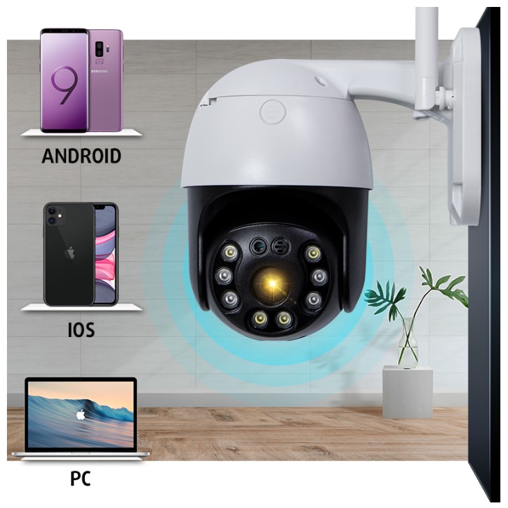 Camera wifi an ninh ngoài trời xoay 360 chống nước , 3.0 MPx 1080P có kết nối máy tính, smart tv