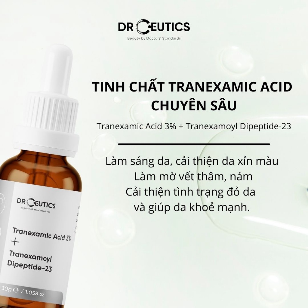 DRCEUTICS Tinh Chất Làm Mờ Nám Sáng Da Giảm Đỏ DrCeutics Tranexamic 3%