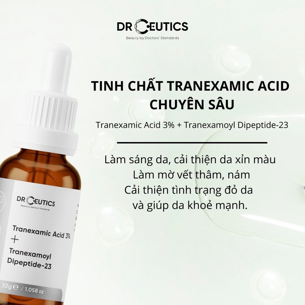 Serum DrCeutics Vitamin C 16%, Tranexamic 3% tinh chất giảm thâm, làm sáng da hiệu quả 30ml