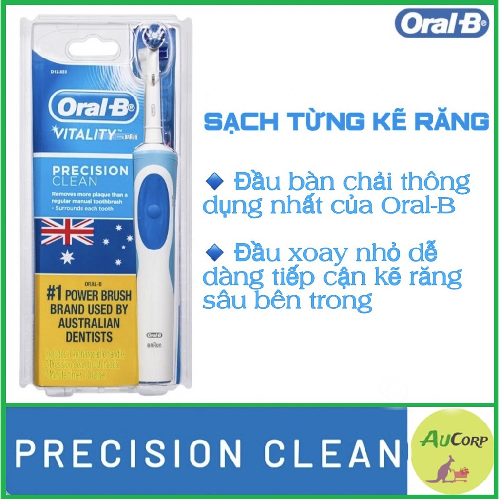 Bàn chải đánh răng điện Oral-B, Xuất xứ Úc, Bàn chải đánh răng tự động dành cho Người lớn,Trẻ em,Ngăn viêm nướu,mảng bám