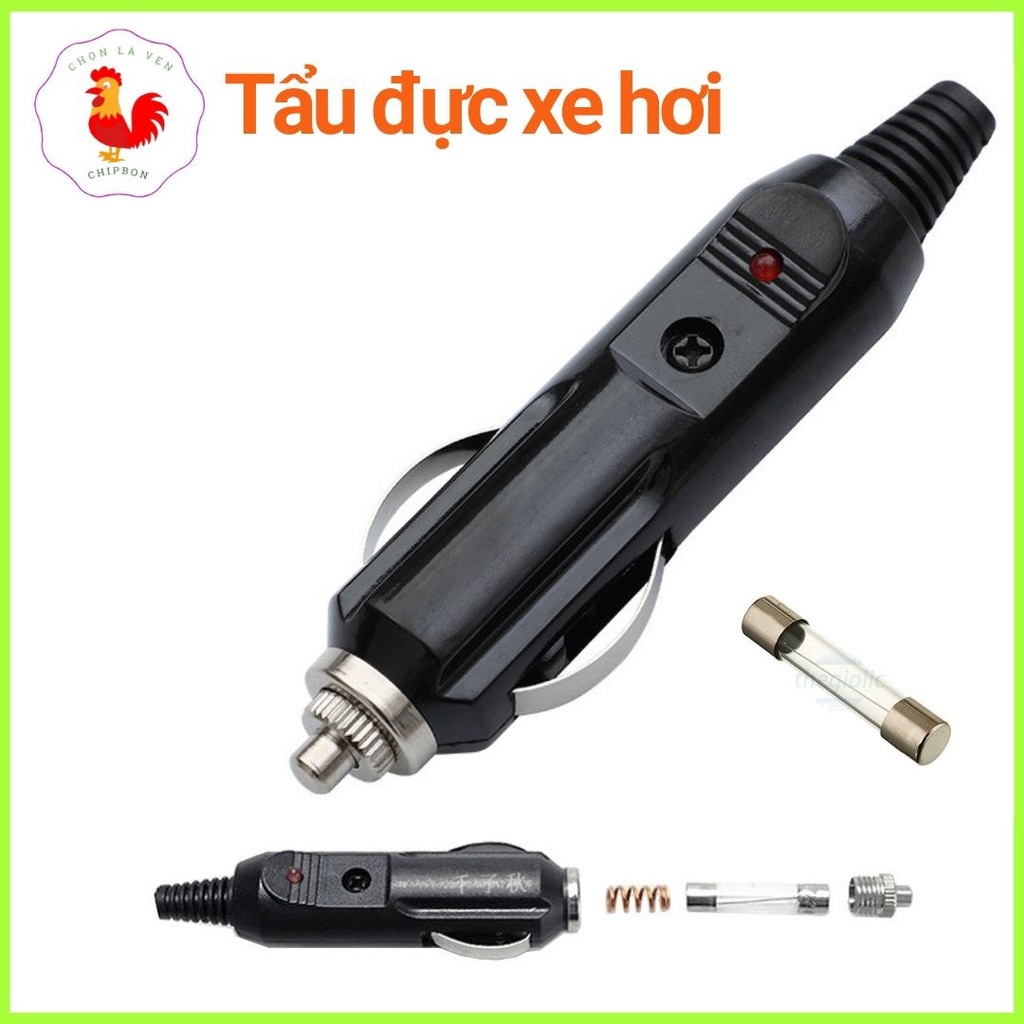 Tẩu đực xe hơi có cầu chì cắm lỗ sạc 12V - 24V
