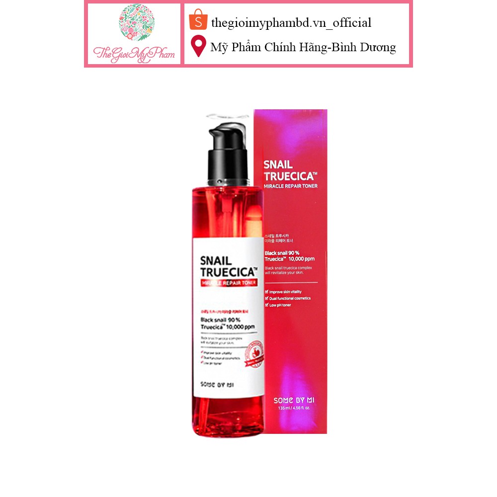 Nước Hoa Hồng Dưỡng Ẩm, Tái Tạo Da Some By Mi Snail Truecica Miracle Repair Toner 135ml