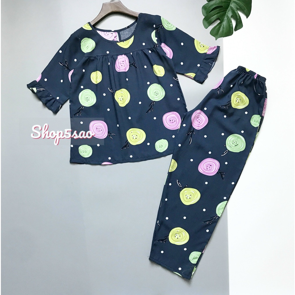 Đồ bộ lanh (tole) SHOP5SAO quần dài áo tay lỡ (63-78kg)