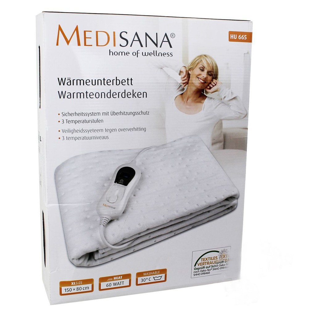 Chăn đệm điện 2in1 Medisana HU665 sưởi ấm mùa đông [FullBox nhập Đức chính hãng]