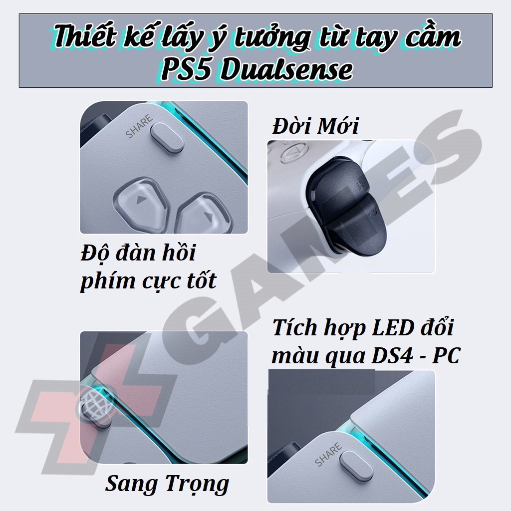 Tay cầm FO4 DualSock chơi game PC - Laptop - Smart phone, Tay cầm chơi game kết nối bluetooth