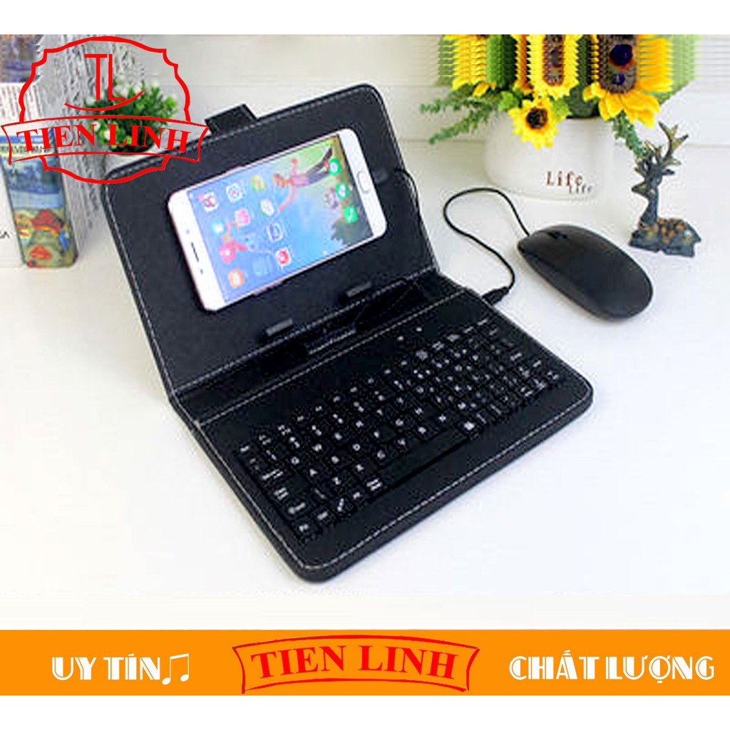 Combo Bao Da Bàn Phím + Chuột + Lót Chuột Cho Điện Thoại/ Máy Tính Bảng Hệ Điều Hành Android từ 4 đến 7 inch