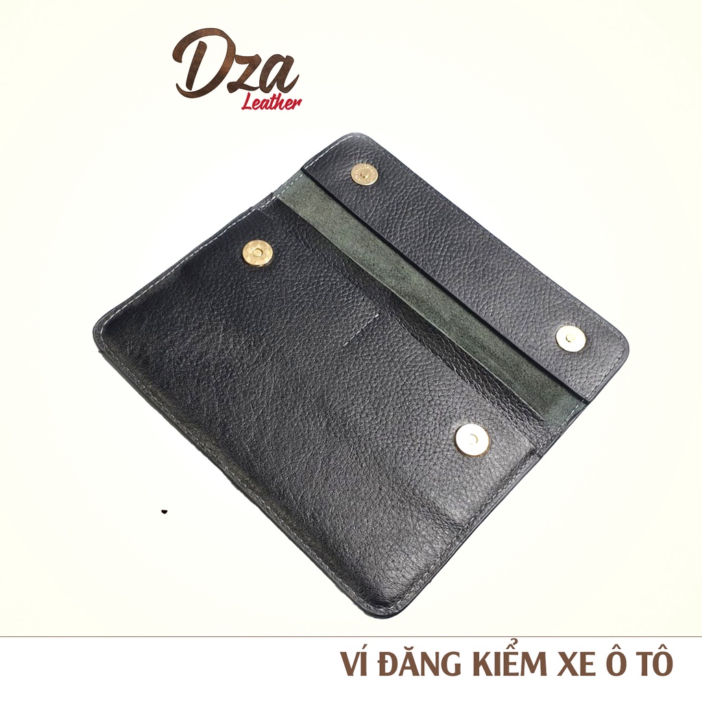 Ví đăng kiểm xe ô tô da bò cao cấp 100% Dza leather