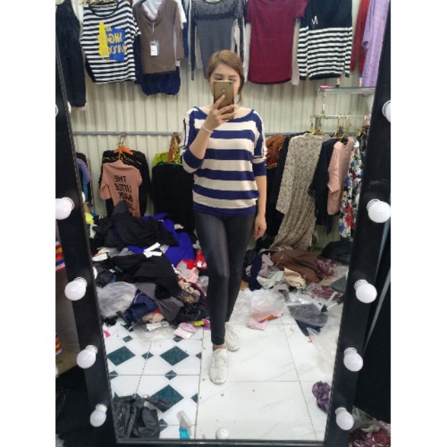 Quần legging nữ giả da