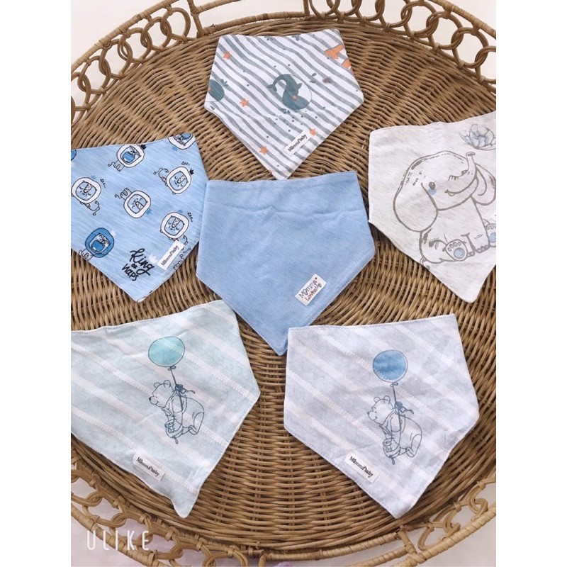 Set 5 khăn yếm tam giác cho bé trai gái hãng Momma baby