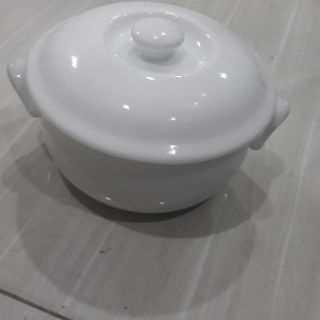 Thố trắng có quai. Size 11cm (350ml)