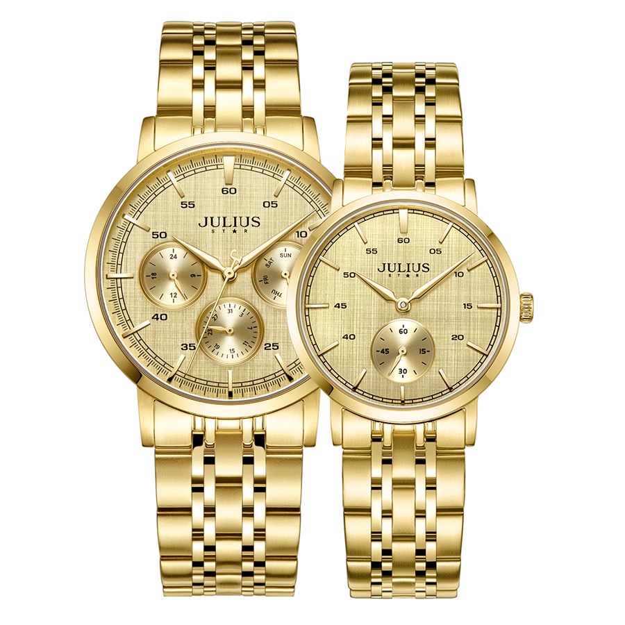 Julius Official | Đồng hồ đôi Julius Star JS-061 dây thép kính Sapphire