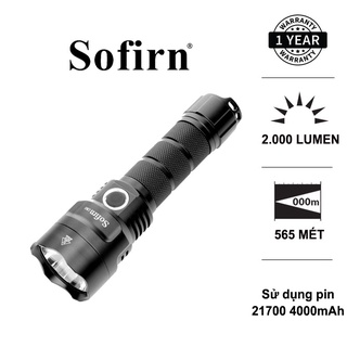 Đèn pin Sofirn C8G bóng LED SST40 độ sáng 2000 lumen chiếu xa 565 m sử dung pin sạc 21700 kèm theo