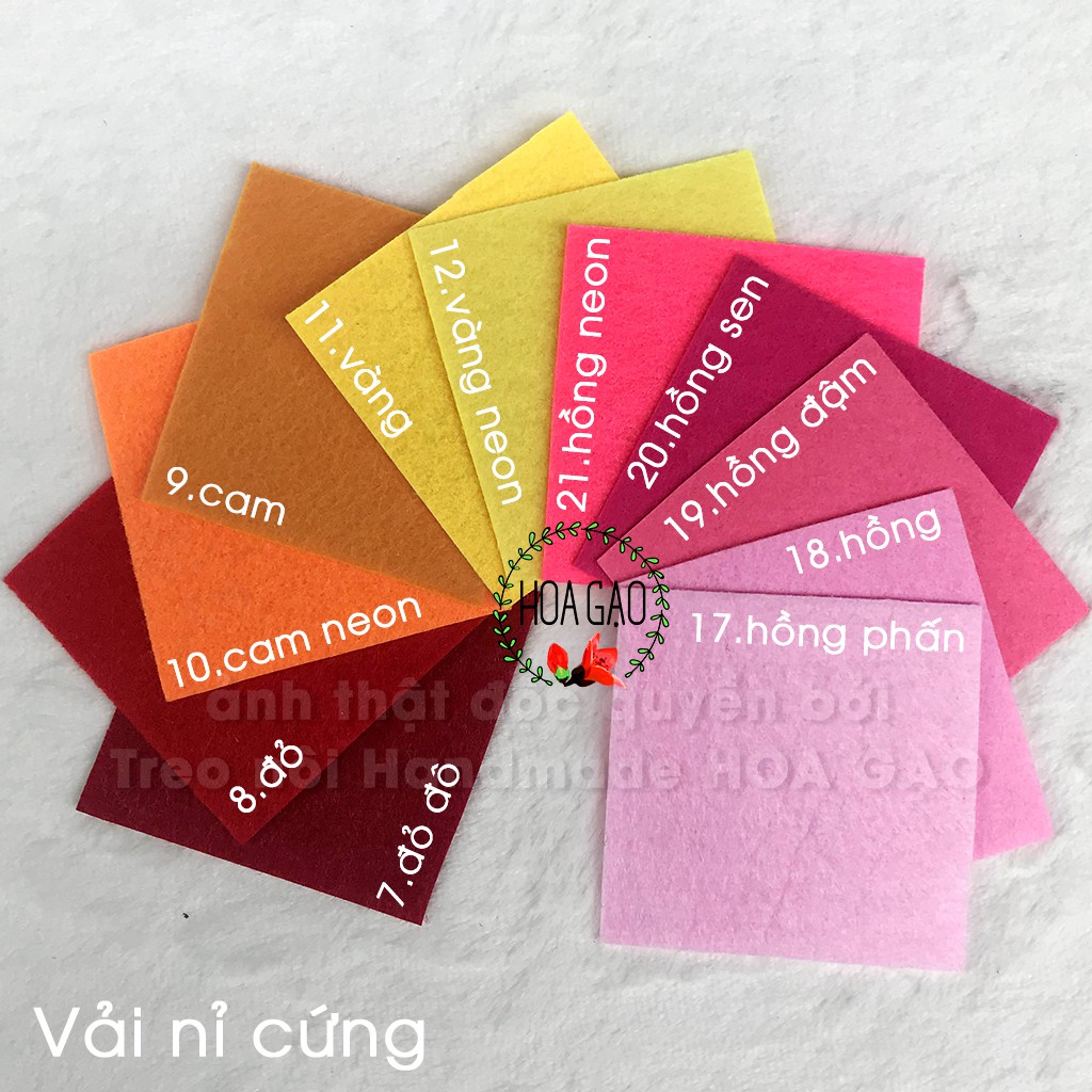 Vải dạ cứng, DIY handmade 45x45 cm HOA GẠO GNC4 vải nỉ làm sách vải, trang trí sự kiện, hoàn xu extra