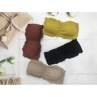 Áo ngực, áo lót bra quây ngang cotton bèo, bralette co dãn dễ thương, AB039 Leblur