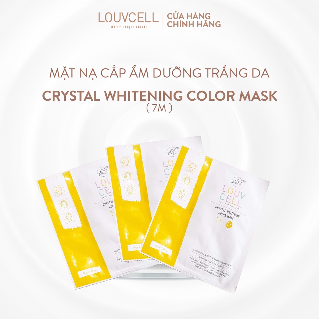 Mặt nạ cấp ẩm dưỡng trắng da Louvcell Crystal Whitening Color Mask