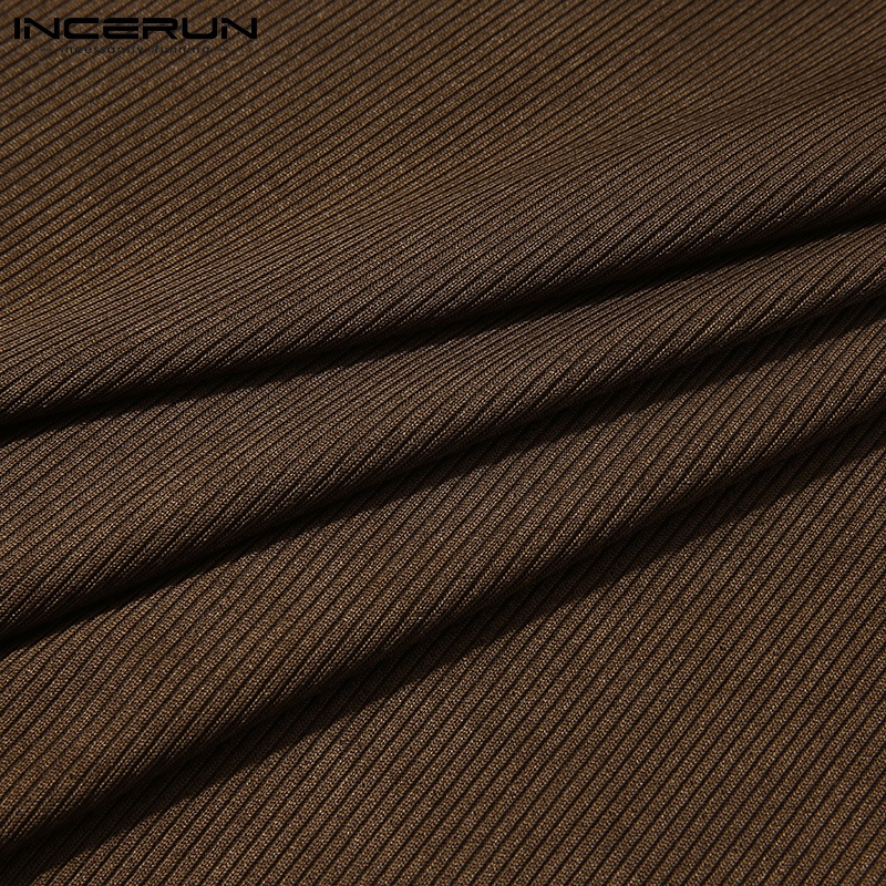 Áo dệt kim INCERUN thời trang nam tay dài ôm dáng khoét lỗ