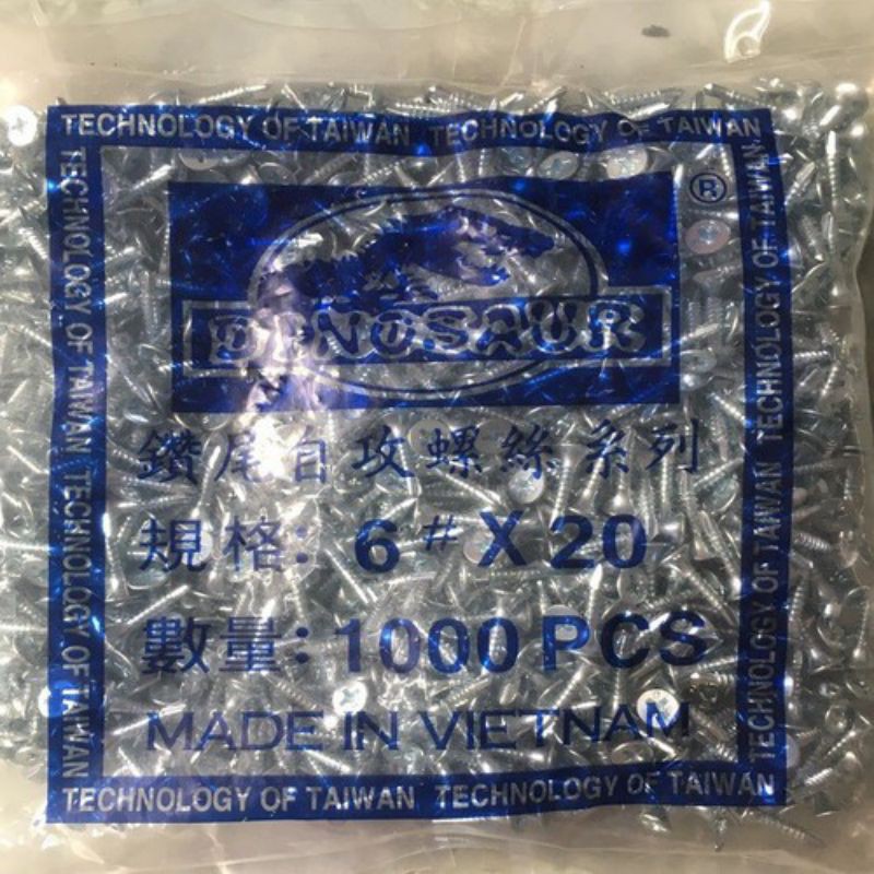 BỊCH 1.000 CON VÍT TỰ KHOAN ĐẦU BẰNG (LẢ) 1F9 - 4F