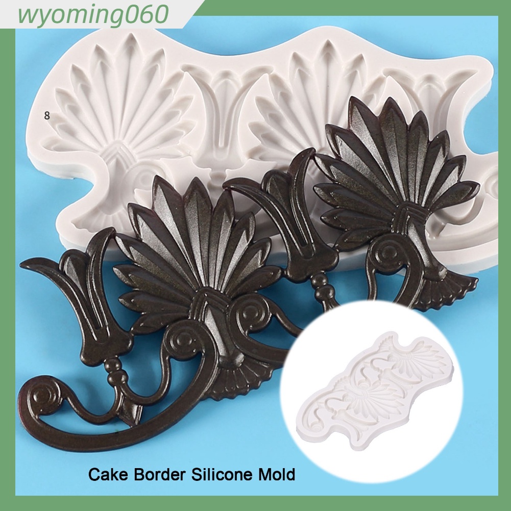 Đường viền bánh Khuôn silicone Châu Âu Mô hình Retro Tự làm Màu xám Không độc hại cho Nhựa đất sét Sôcôla