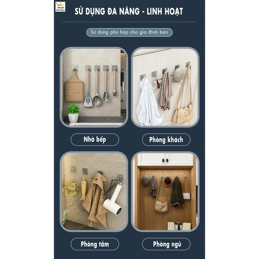 Móc Treo Đồ Dán Tường Trang Trí, Chất Liệu Inox 304 (Bộ 2 Cái) - YouQin