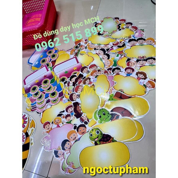 Sét bộ 10 hình Cỡ A5 - Tìm đúng toa Tàu cho chú Rùa hoặc các bạn nhỏ - In màu + Ép + Nam châ lá