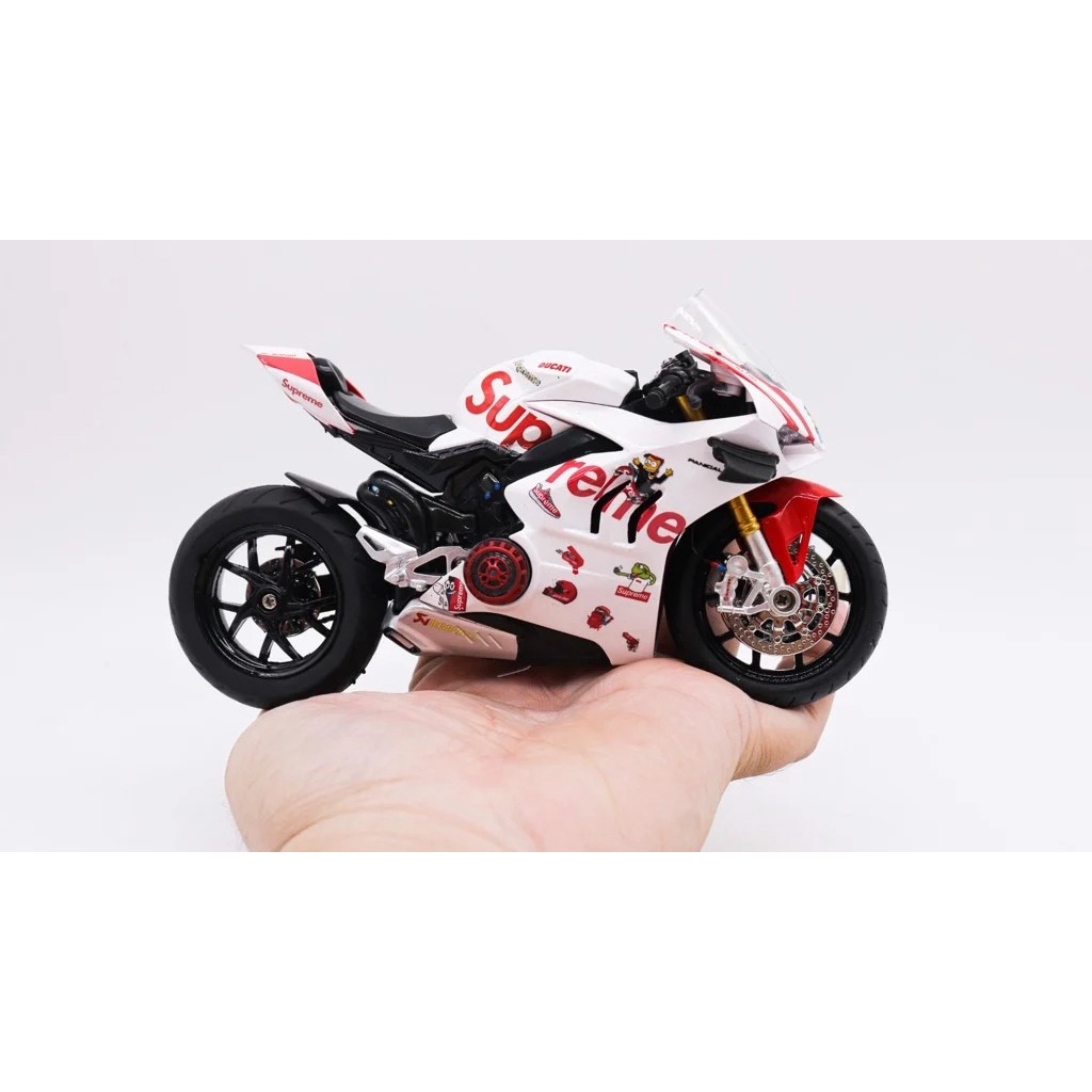 MÔ HÌNH XE ĐỘ DUCATI SUPREME V4S WHITE - SUPREME V4S WHITE NỒI KHÔ TỈ LỆ 1:12 AUTONO1 D222F D223F