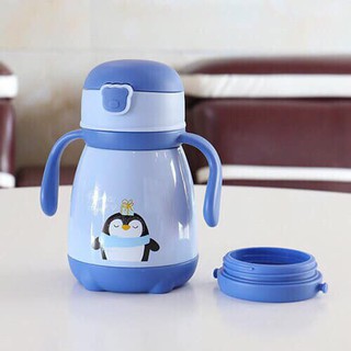 Bình Ủ inox giữ nhiệt Love Baby có ống hút nước cho bé