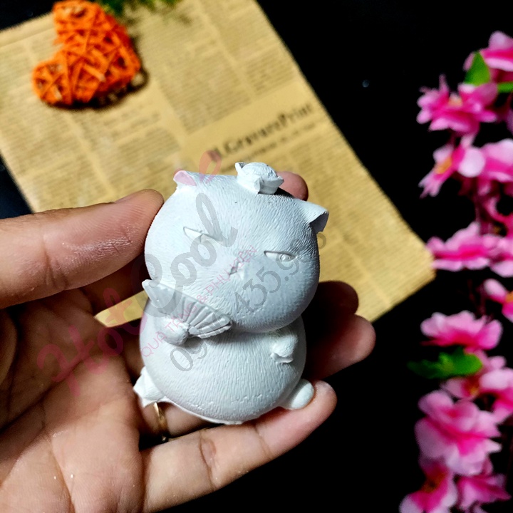 Tô Tượng COUPLE MÈO HOÀNG THƯỢNG, MÈO QUÝ PHI size S, Tượng thạch cao tô màu cao cấp chọn mẫu