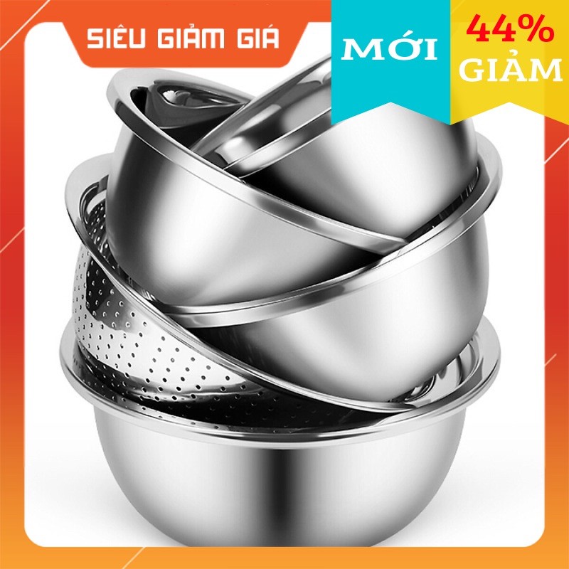 SET 5 MÓN RỔ VÀ THAU INOX