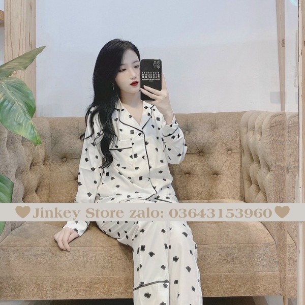 Đồ Bộ Pijama Cao Cấp - Bộ lụa satin tay dài [FREE SHIP] hoạ tiết sang chảnh, mềm mịn, thoáng mát.