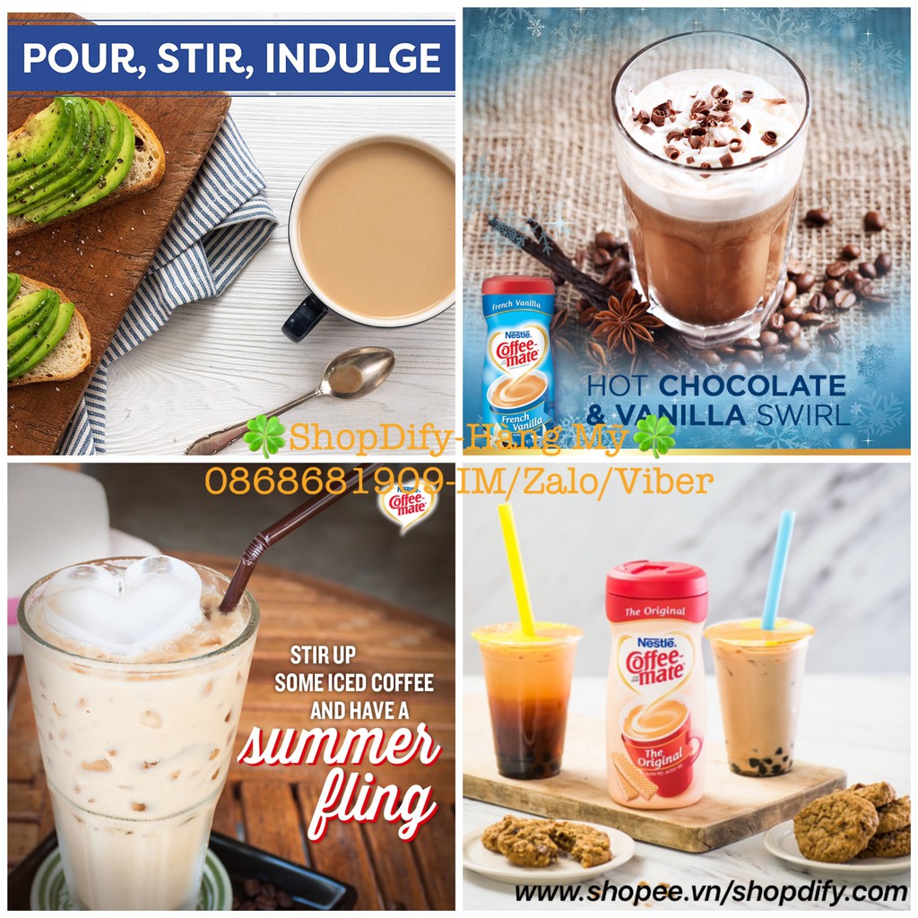 Nước/ Bột Kem Sữa Nestle COFFEE MATE STARBUCKS Creamer Liquid/ Powdered Sugar Free, Hazelnut, Vanilla, Caramel Macchiato