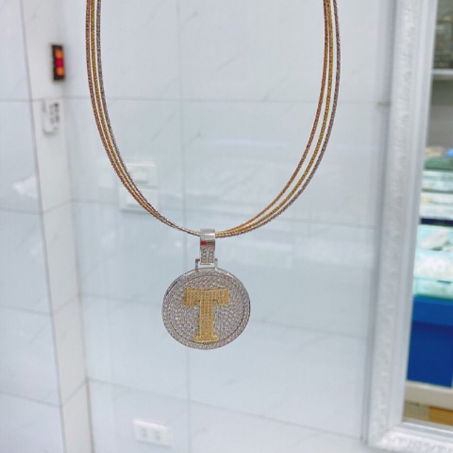 Dây chuyền mặt chữ H bạc thật mạ vàng