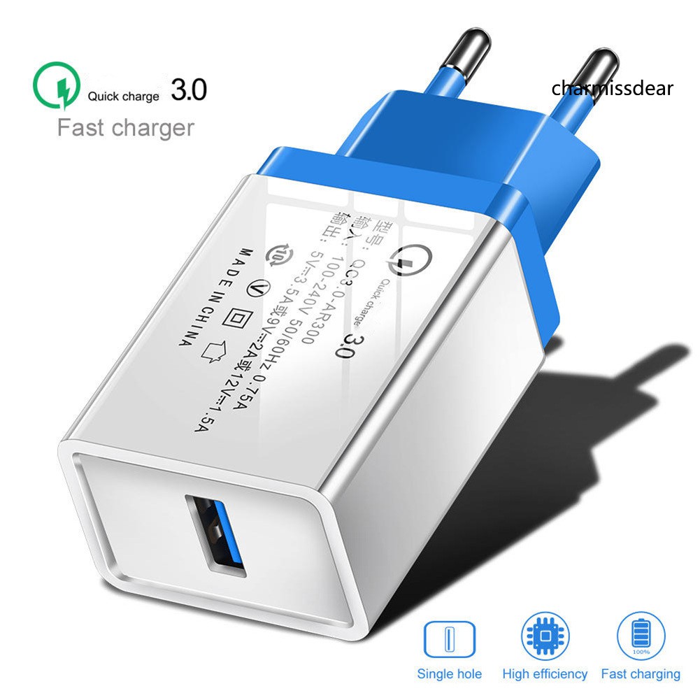 Củ sạc nhanh một cổng cắm USB 5V/3A QC3.0 dành cho điện thoại