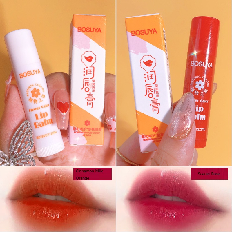 [Hàng mới về] Son dưỡng môi chiết xuất cam dưỡng ẩm chống nước lâu trôi thay đổi màu sắc