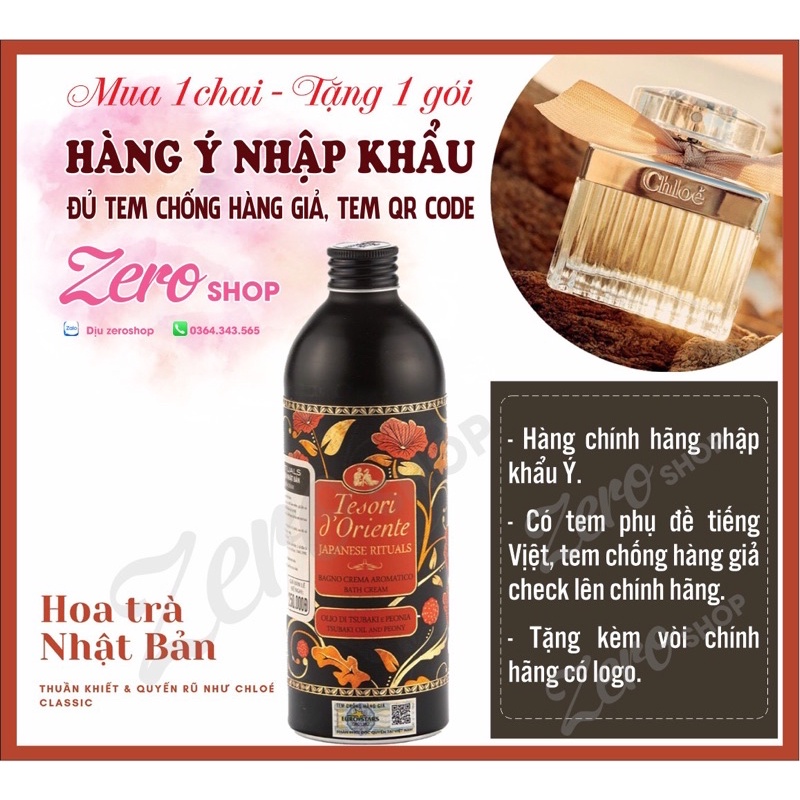 Dầu tắm tesori hoa trà Nhật bản 500ml
