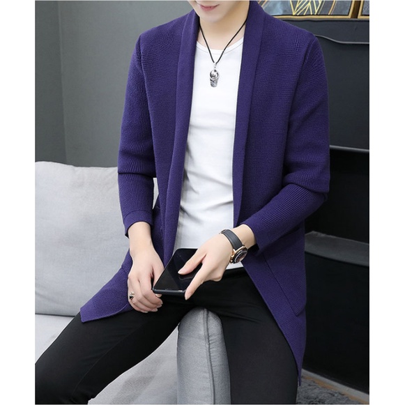 Áo choàng len cardigan nam