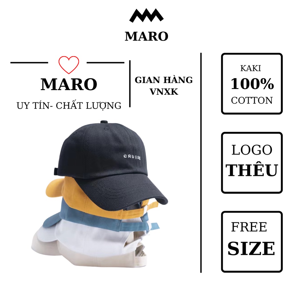 Nón kết nam nữ thêu chữ phong cách thời trang hàn quốc, nón lưỡi trai unisex- MARO STORE