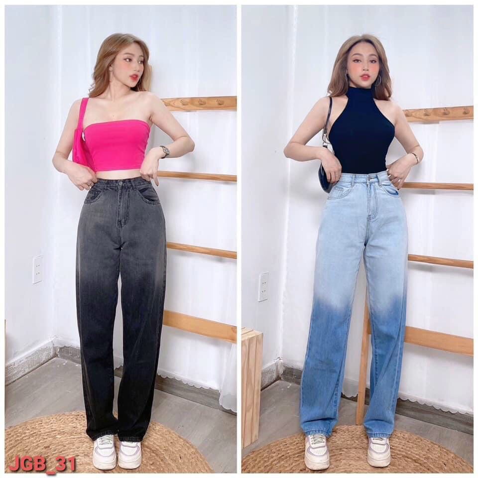 Quần Jeans Baggy Lưng Cao Ống Suông, Quần Jeans Baggy Nữ Ống Rộng, Quần Jeans Baggy Nữ Cạp Cao Ống Rộng