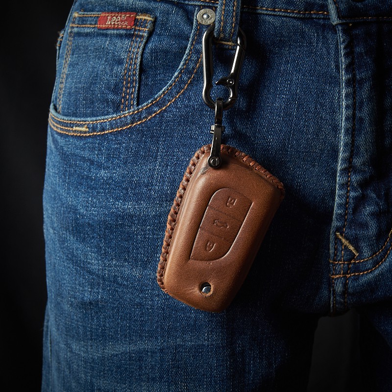 Bao Da Chìa Khóa Ô Tô Handmade Toyota Colora Altis 2015 / Innova 2019 Da Bò opkey