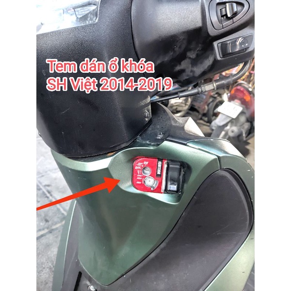 Tem nhôm dán ổ khóa xe máy Honda Air Blade 2006 đến 2015, PCX , SH Mode,  SH Việt 2014 đến 2019