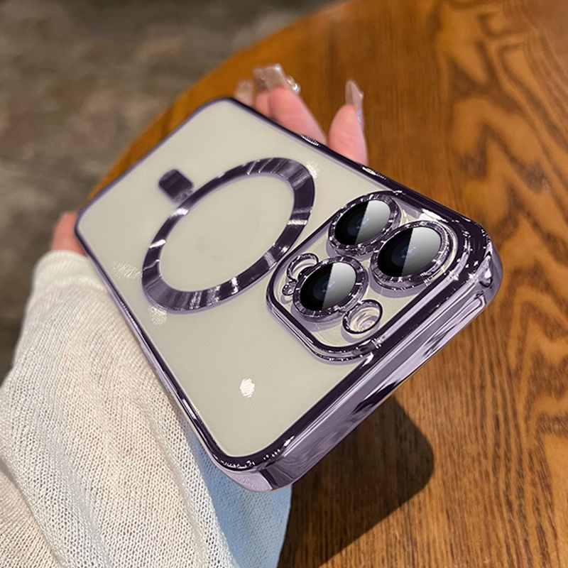 Ốp Điện Thoại Silicon Mềm Trong Suốt Hít Nam Châm Cho iPhone 14 13 Pro Max 14 Plus