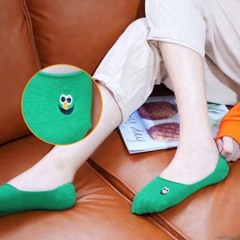 Vớ Cổ Thấp Thiết Kế Ẩn Thêu Hình Trang Trí Xinh Xắn Cho Nữ