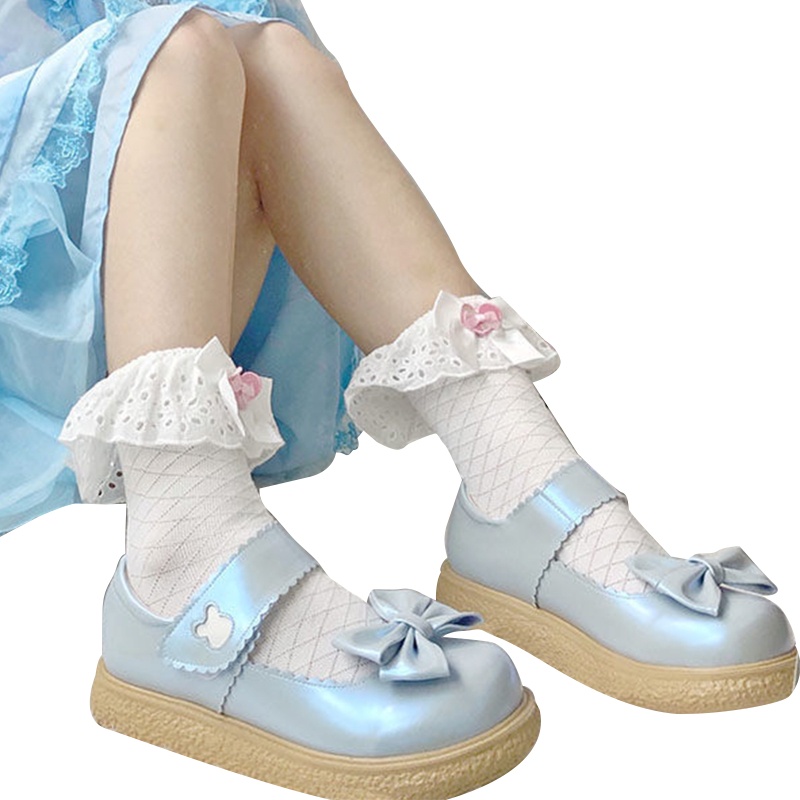 Vớ Ren Nhún Bèo Ngọt Ngào Thời Trang Lolita Cho Nữ