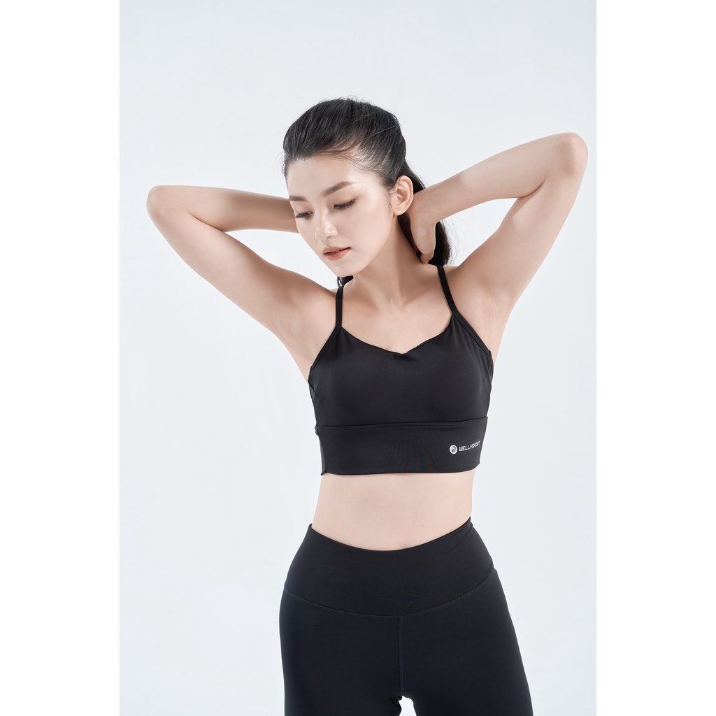 Áo Bra thể thao nữ, đồ tập Yoga, Gym nữ Welly Sport Đen Black mã AN1DD