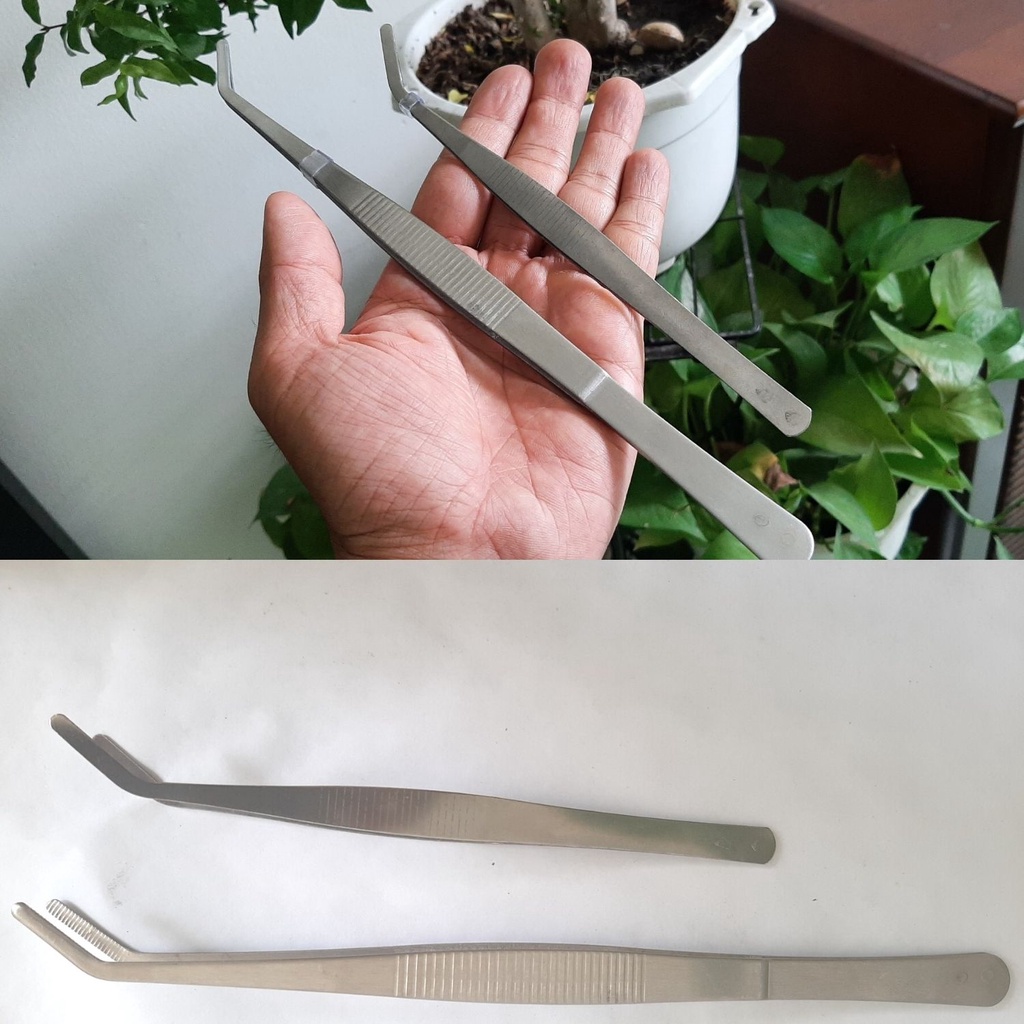 Nhíp gấp đa năng mũi cong dùng trang trí tiểu cảnh, gấp những vật khó size 17cm-25cm
