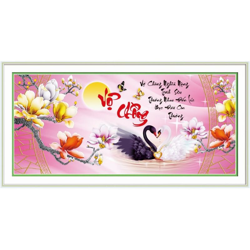 tranh thêu vợ chồng 88909 ( 70x37)