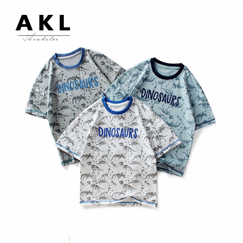 Bé Trai 4 - 15 tuổi (15kg - 45kg) Áo Thun cộc tay hãng AKL 2021 #Dinosaurs