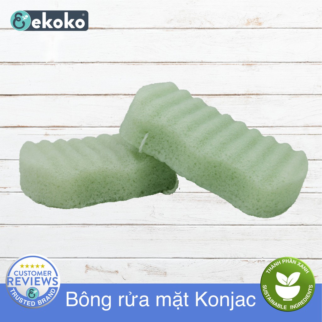 Bông tắm, Bông rửa mặt Konjac Lô hội - Aloe Vera Konjac Sponge